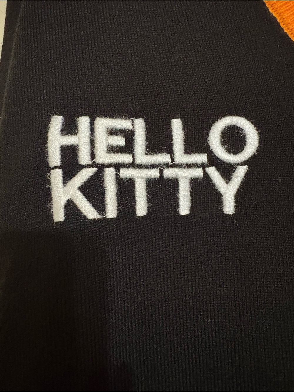 Hello Kitty Halloween themed Black and Orange Varsity Cardigan - Picture 4 of 5